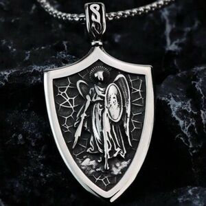 Archangel Michael Shield Saint Religious Holy Catholic Protection Medal Necklace